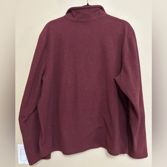 L.L. Bean Men’s XL Burgundy Fleece Quarter-Zip Pullover - Picture 3 of 9